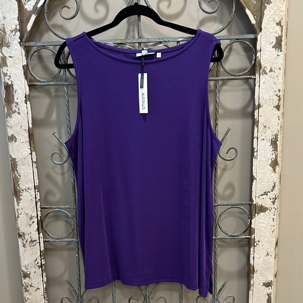 Chico's Deep Purple Sleeveless Tank Top